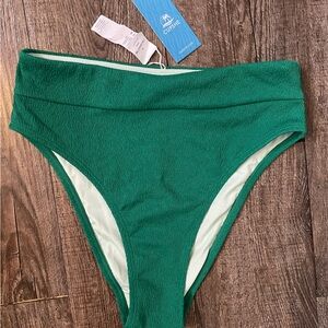 Cupshe Emerald High-Waisted Bikini Bottom
